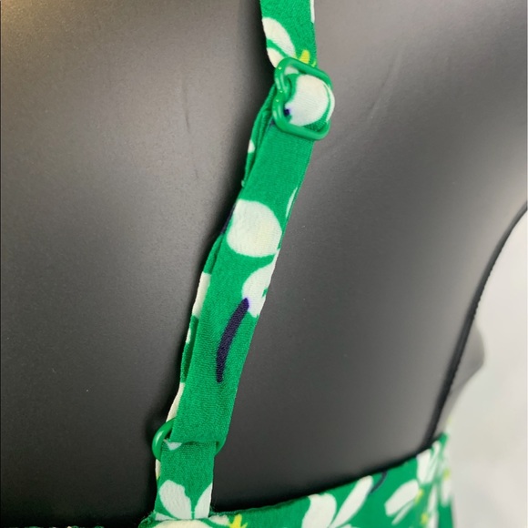 ELIZA J Floral Faux Wrap High/Low Midi Dress Green White Women's Size 18 - Picture 5 of 15